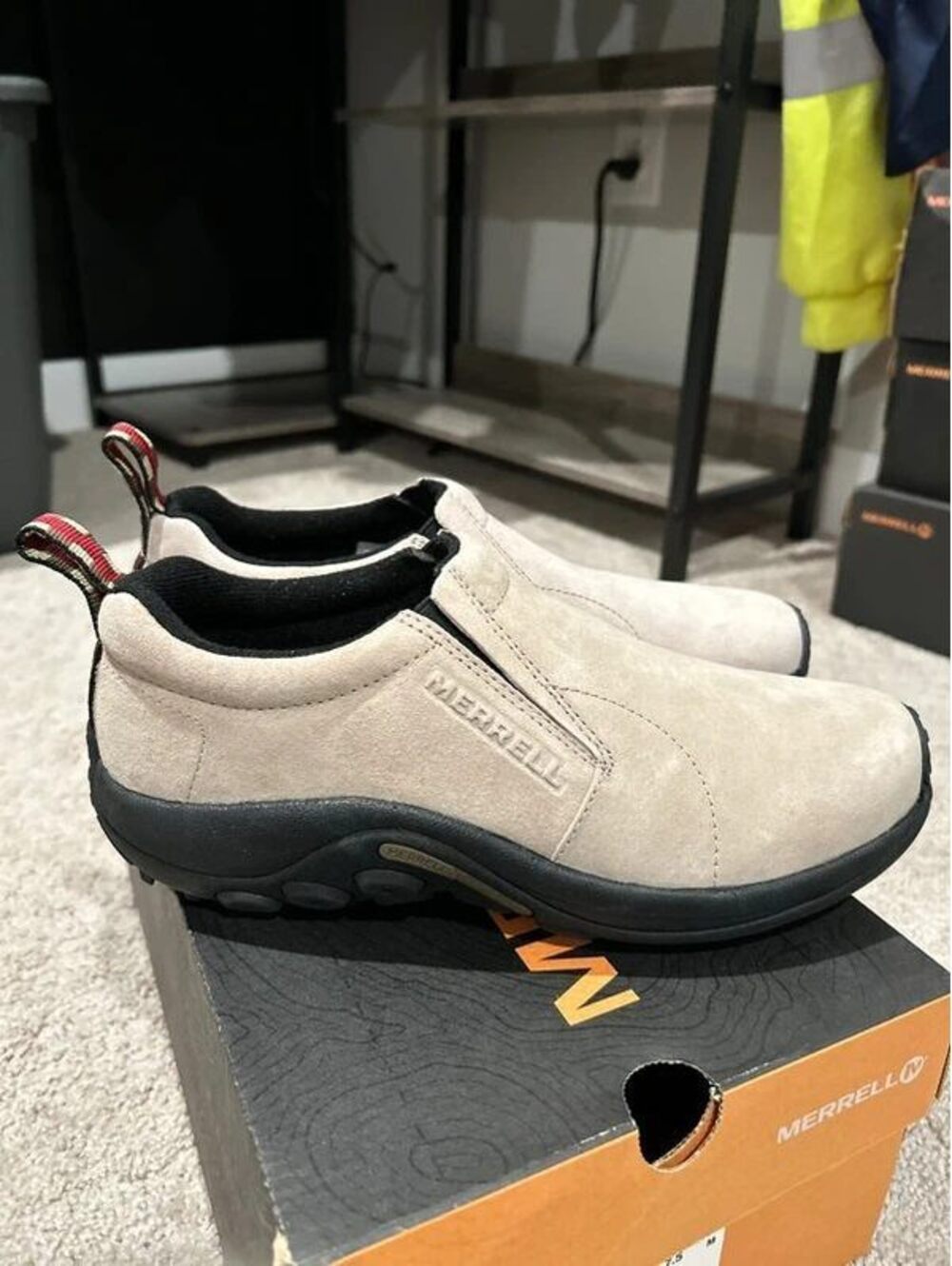 NEW Merrell Jungle Moc Taupe Suede Slip On Comfort Shoes Women's 10 Wide W NIB